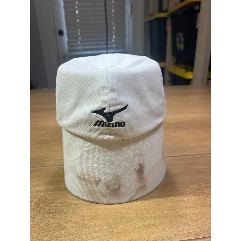 Mizuno vintage‎ White black logo spell out Performance golf hat  M/L - Picture 3 of 12